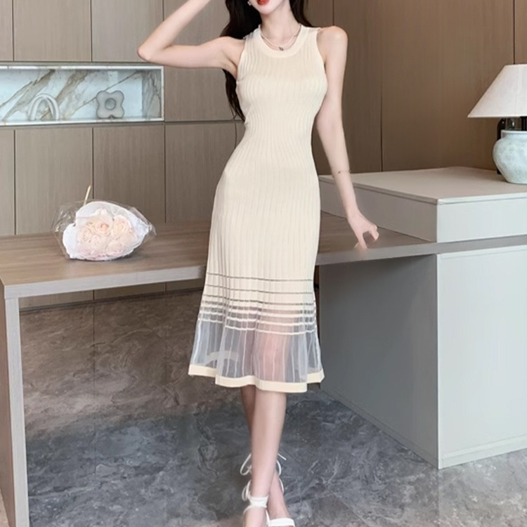 나사산 아이스 실크 니트 냉감 원피스