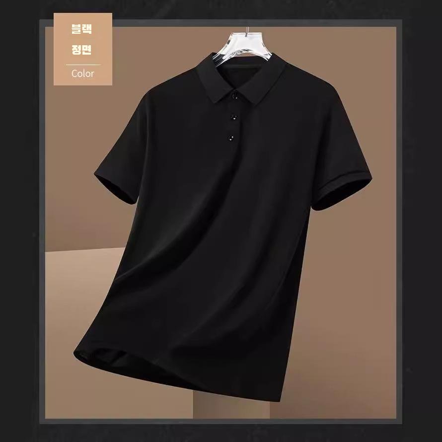 셔츠 소의류 반팔 셔츠 남자 솔리드 여름 신상 터틀넥 상의 비즈니스 반팔 티셔츠
