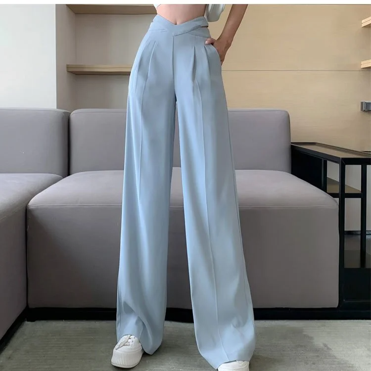 サイドベルト付ロングスーツパンツ