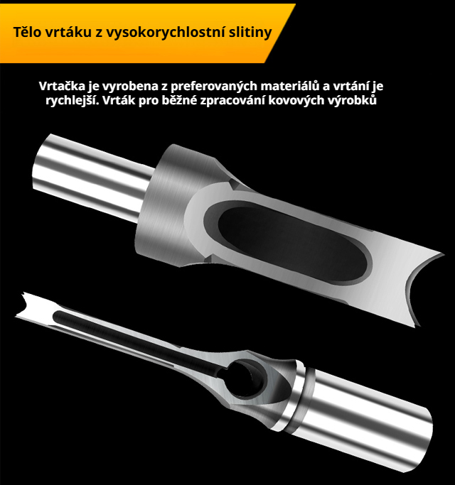 Čtvercový vrták s ergonomickou rukojetí