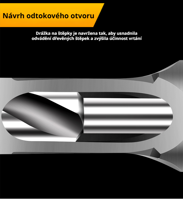 Vrták na dřevo v akci během práce