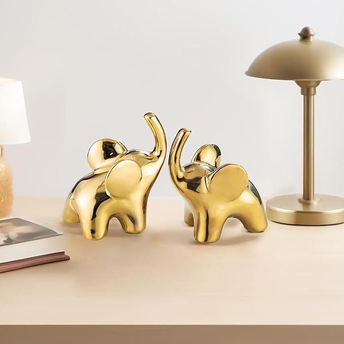 12.4cm 높이의 고급 코끼리 인형 선반 장식