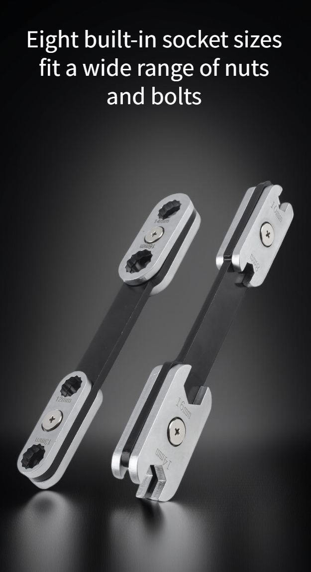 360-degree rotatable adjustable eight-in-one wrench close-up