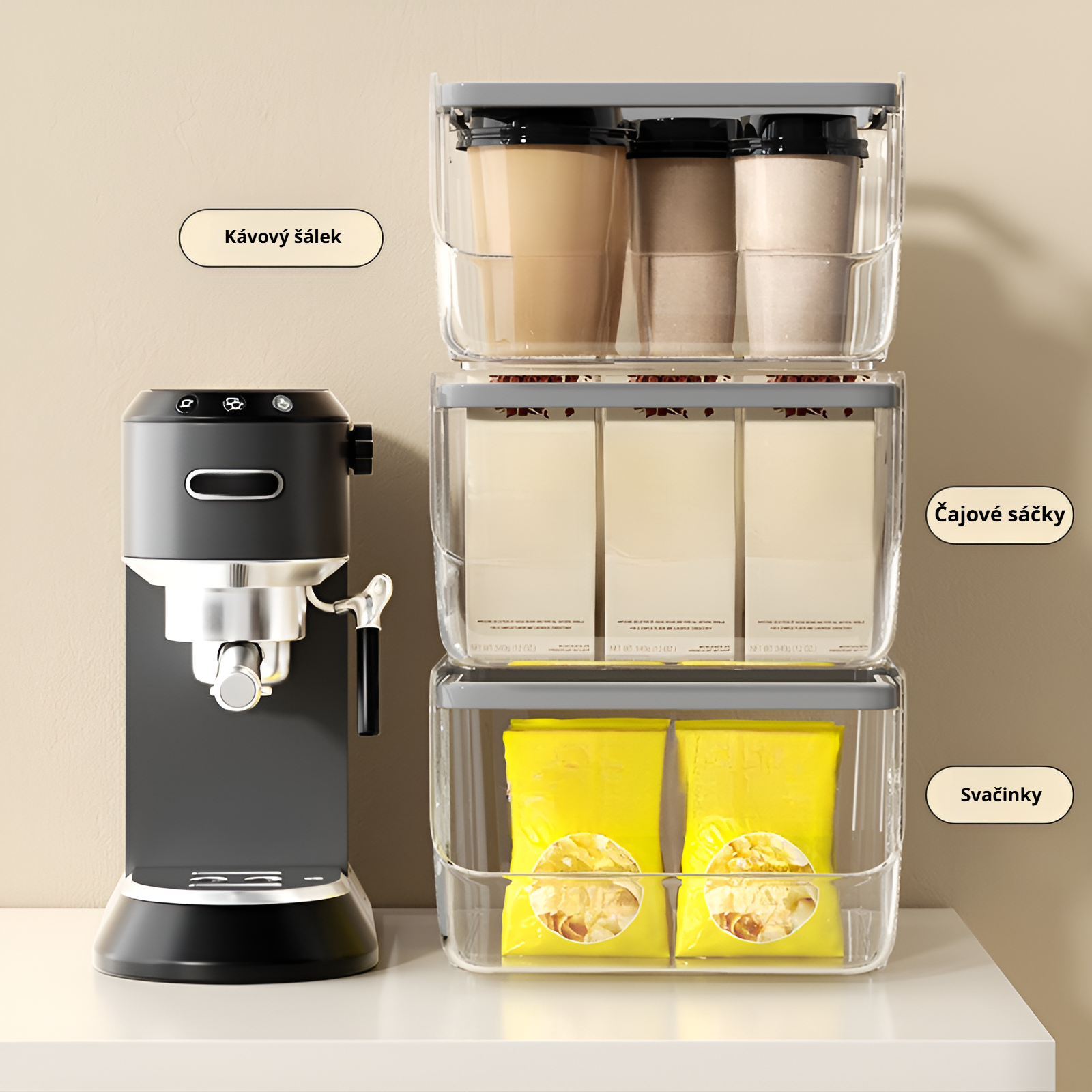 Organizér na stůl s kancelářskými potřebami