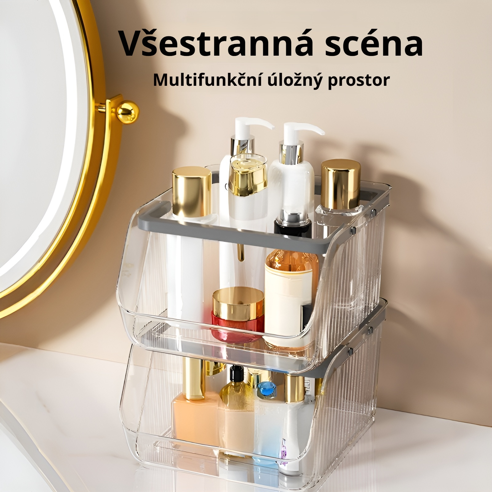 Průhledný organizér na šperky a doplňky