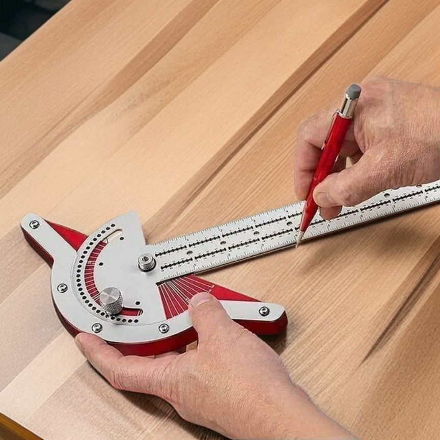 木工インペリアル・デザイン角度定規 エッジ・メトリック木工定規 木工角度英設計工具