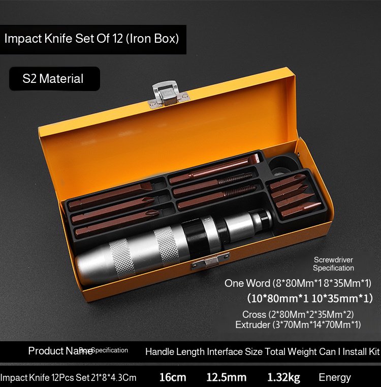 Impact Screwdriver Set With Chrome Vanadium Steel Forging