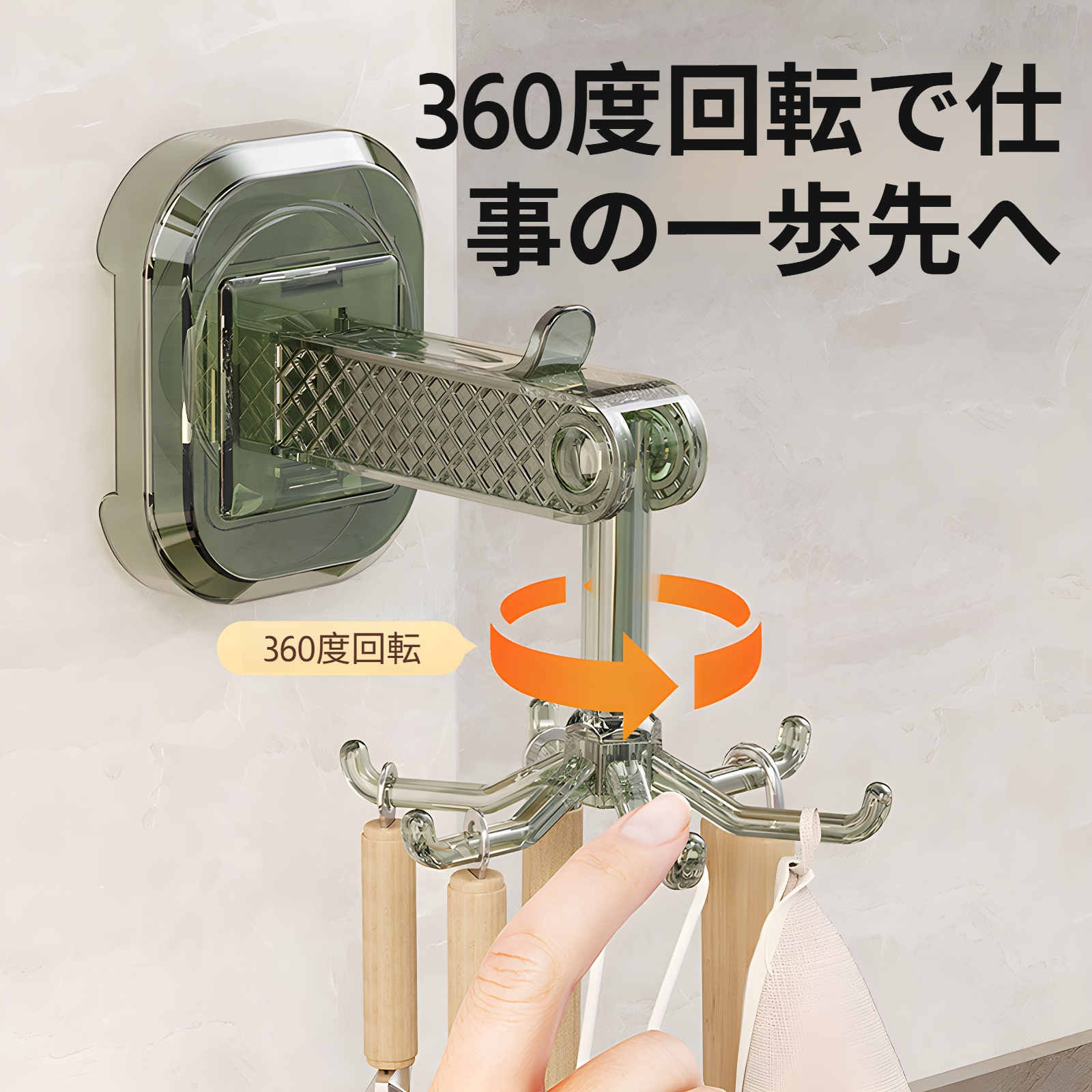 キッチンツールフック 吸盤 フック キッチンラック 台所ラック 360°回転可能 強力接着 キッチン収納 軽量 キッチンツール 収納 バスルーム収納 防水防錆 壁掛け 取り付け簡単 傷つけない 6個フ