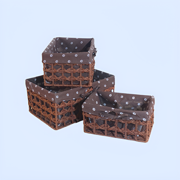 Woven storage basket snack cosmetics storage box fabric storage basket desktop sundries rattan stora