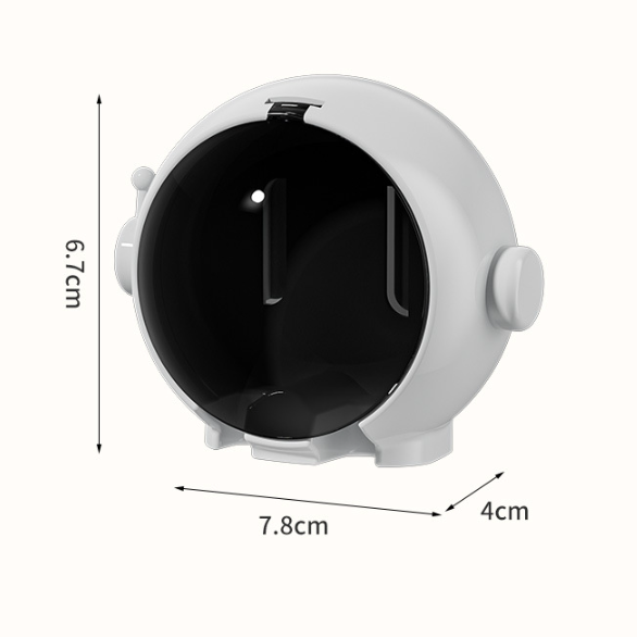 Nástěnný držák na zubní kartáčky astronaut s dvěma sloty na karty