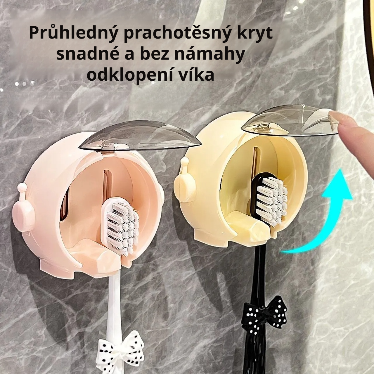 Nástěnný držák na zubní kartáčky astronaut s dvěma sloty na karty