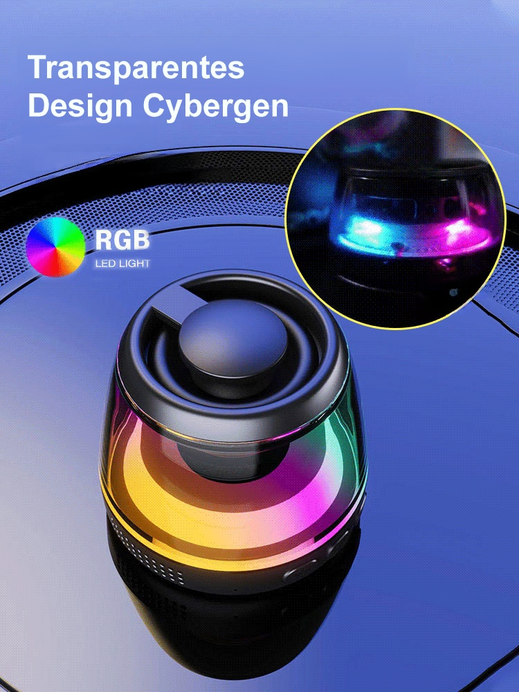 Magnetischer Bluetooth-Lautsprecher mit RGB-Farblicht.