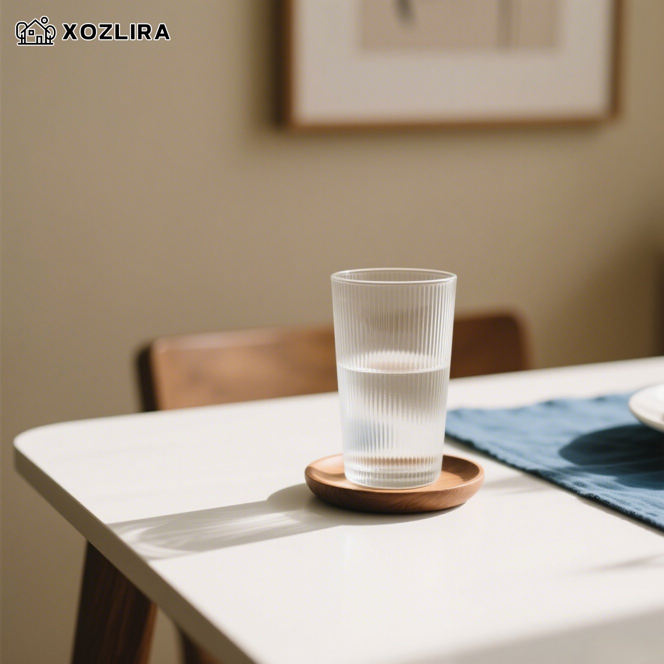 심플한 투명 유리 가정용 물컵