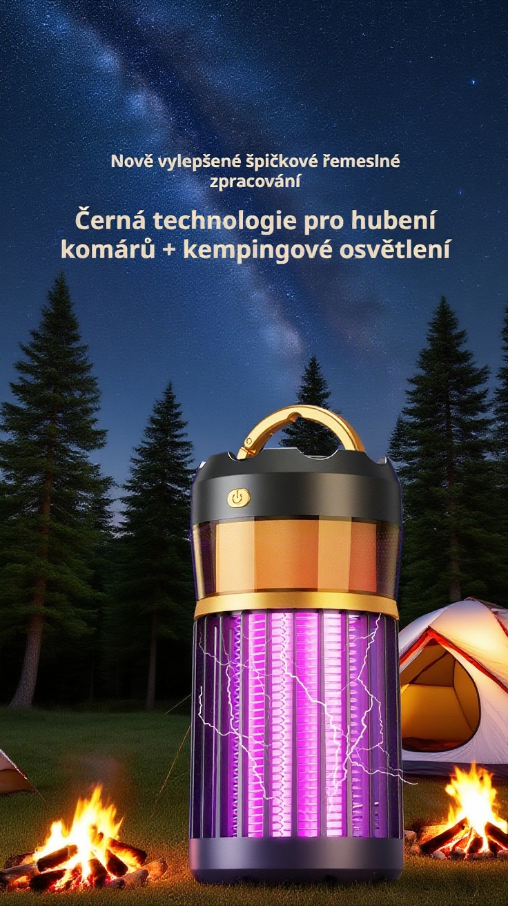 Nabíjecí lapač komárů na stůl s nočním světlem – designový pohled