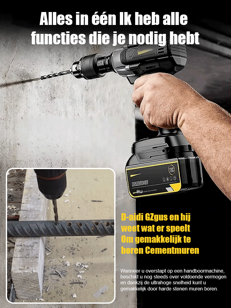 Grote koppel lithium-ion slagmoersleutel