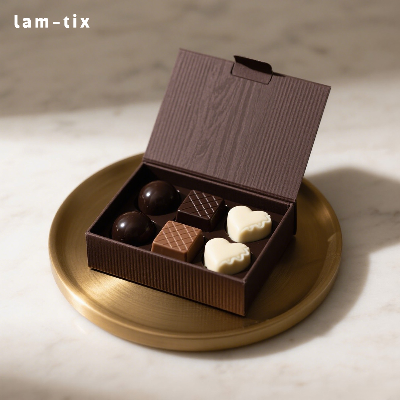 Κουτί με μπράουνις σε σχήμα καρδιάς σοκολάτας