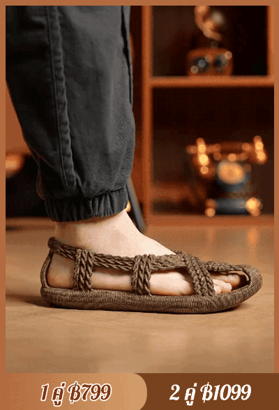 [งานฝีมือประณีต] รองเท้าชายหาดถักมือต้านเชื้อแบคทีเรียสำหรับคู่รัก