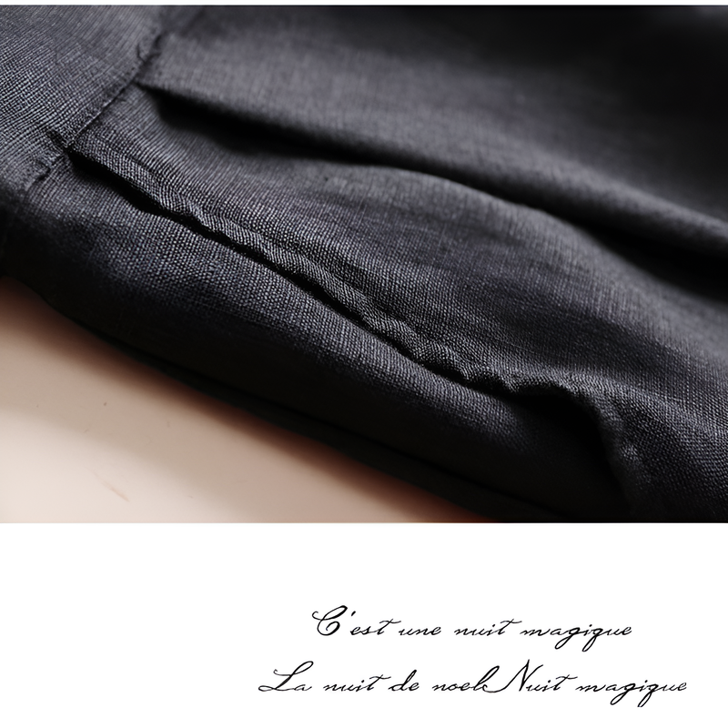 모던하고 심플한 9부 와이드 팬츠 후면 이미지