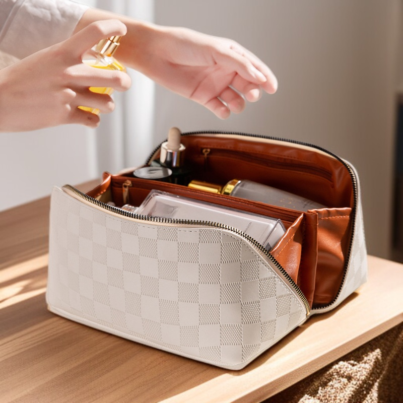 대용량 체스판 프리미엄 파우치