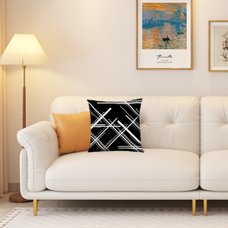 黑白幾何圖案抱枕套