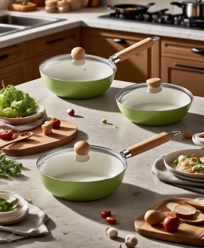 お手入れが簡単なノンスティック中華鍋