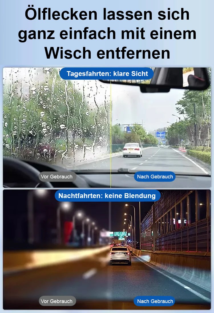 【Bürsten und Glänzen】2.0 Verbesserter, leistungsstarker Ölfilm-Entferner