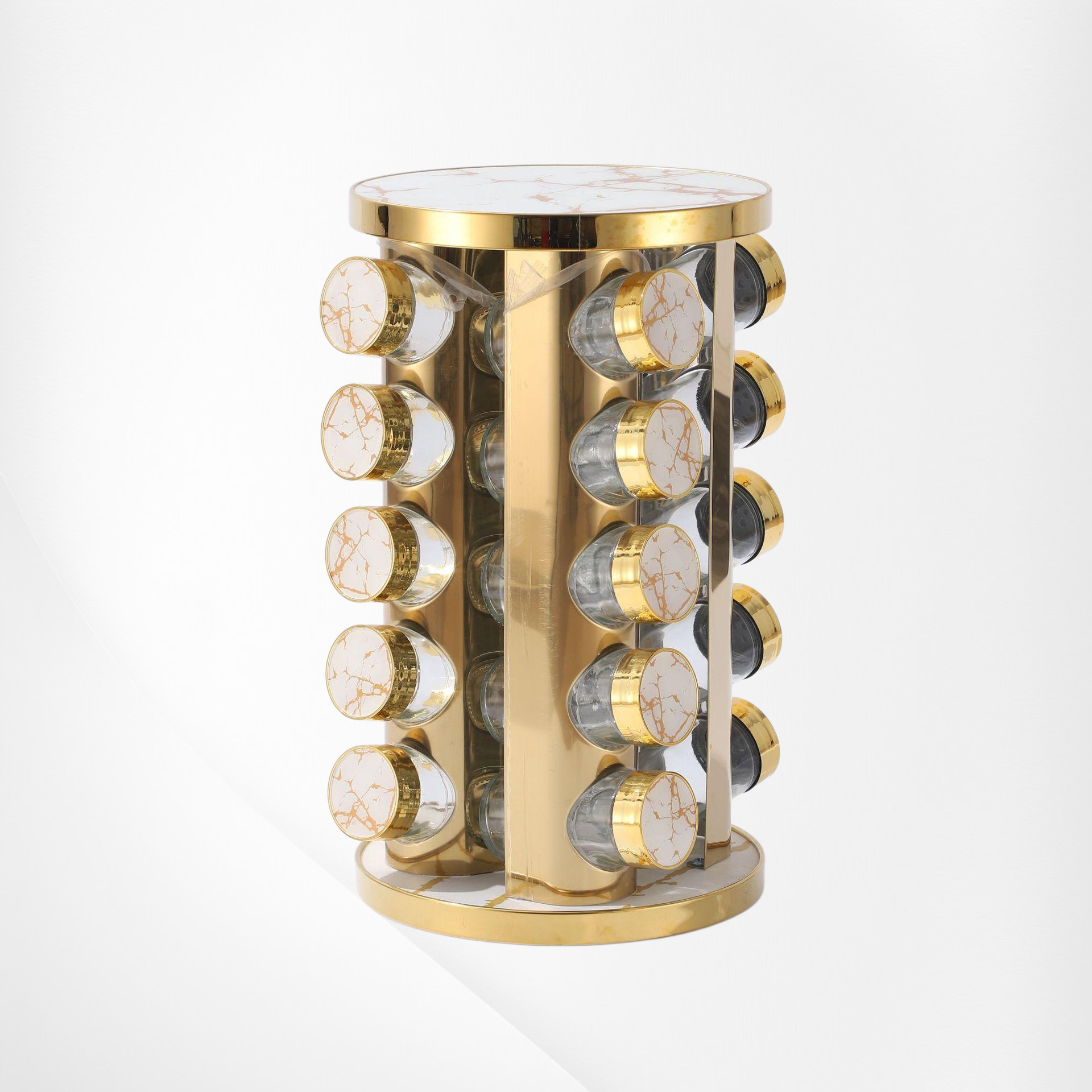 ステンレス多機能回転スパイスラック キッチン収納棚