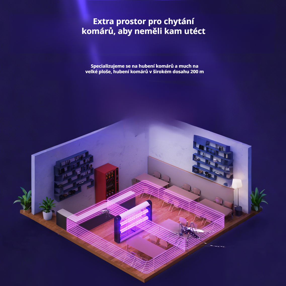UV lapač komárů s více funkcemi 