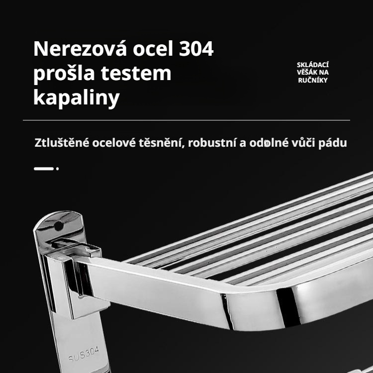 . Vícevrstvý nerezový držák na ručníky do koupelny bez vrtání
