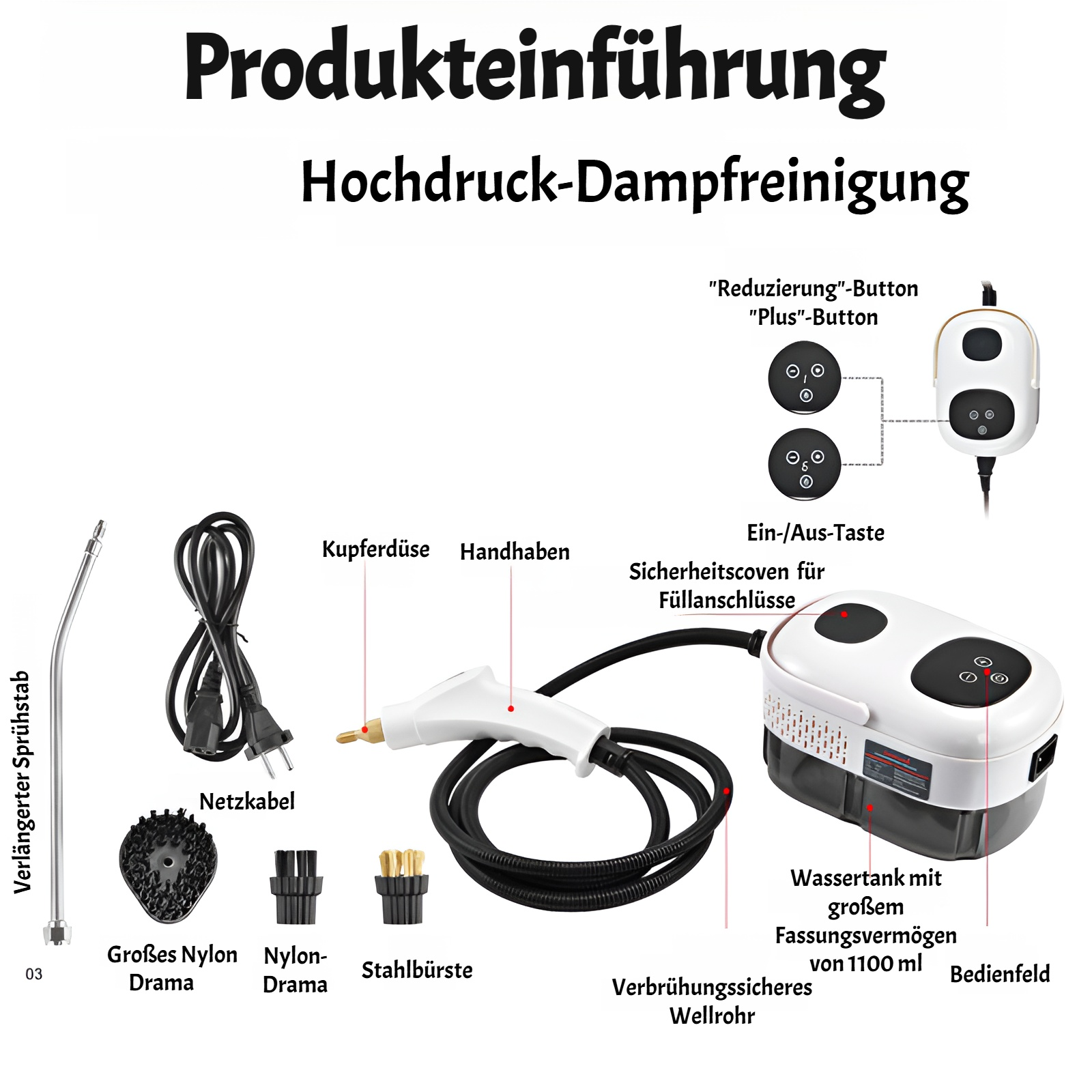 Hochtemperatur-Küchendampfreinigungsmaschine im Einsatz