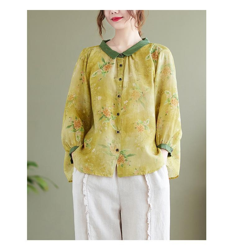 프린트 셔츠 칼라 디자인 클로즈업