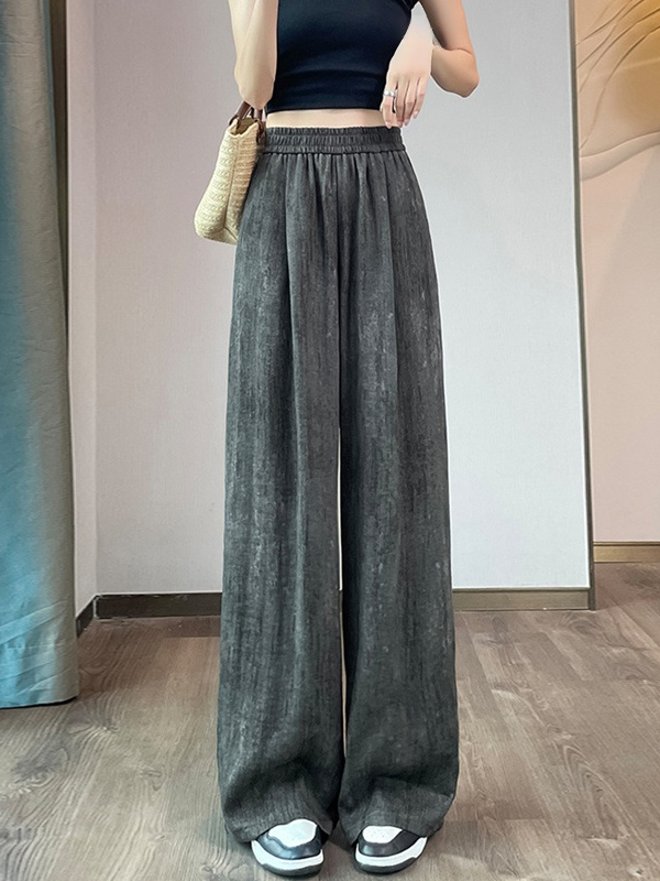 タイダイ染め接触冷感ワイドパンツ