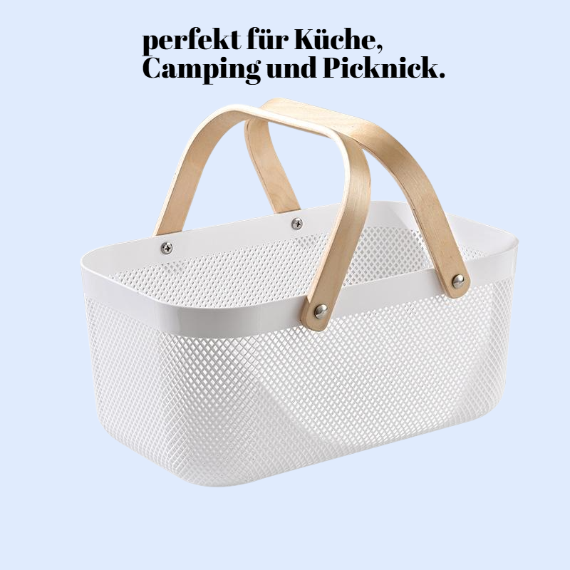 Tragbarer Abtropfkorb für Obst und Gemüse, ideal für Haushalt und Picknick