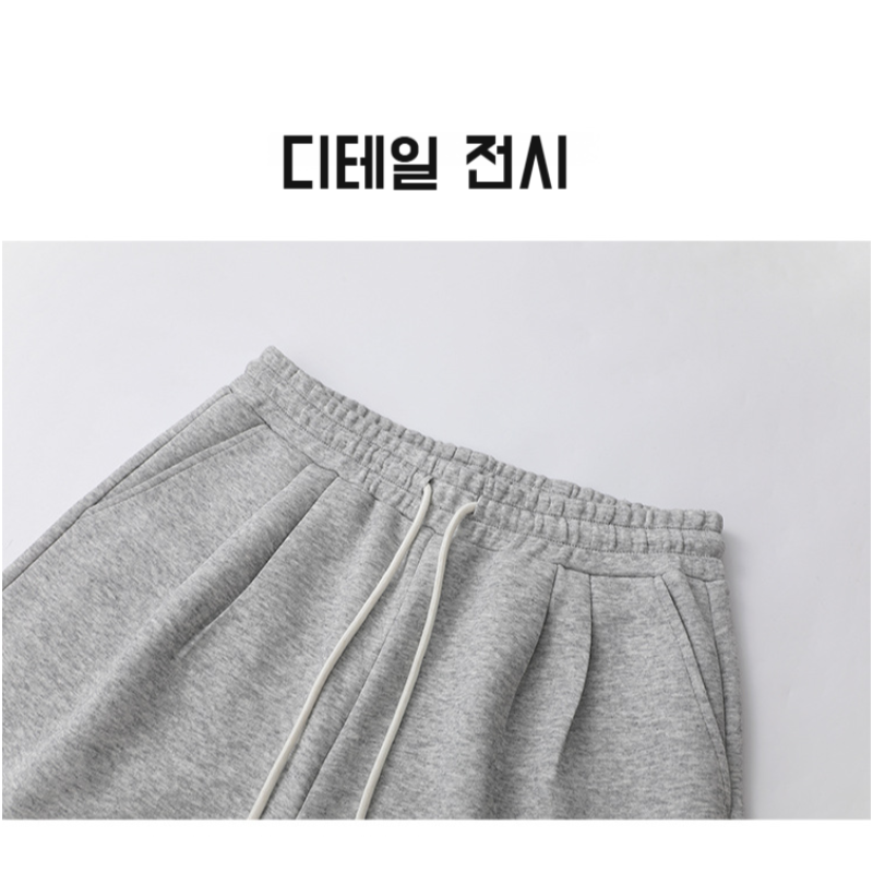 남자 여름 와이드 그레이 맨투맨 7부 캐주얼 반바지 루즈핏 반바지 코디