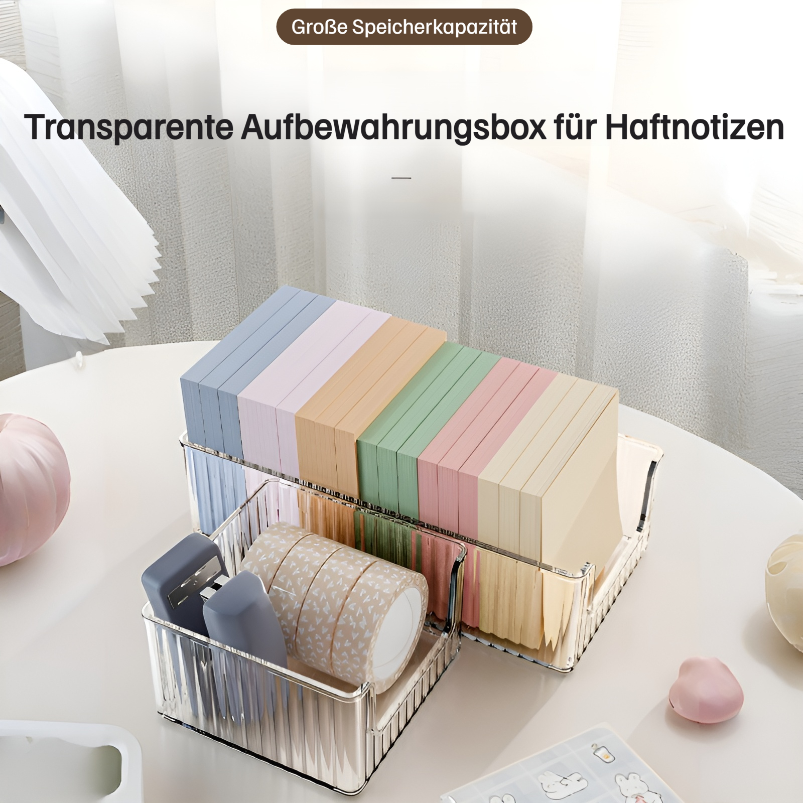 Transparente Desktop-Aufbewahrungsbox mit Schubladen für Schreibwaren