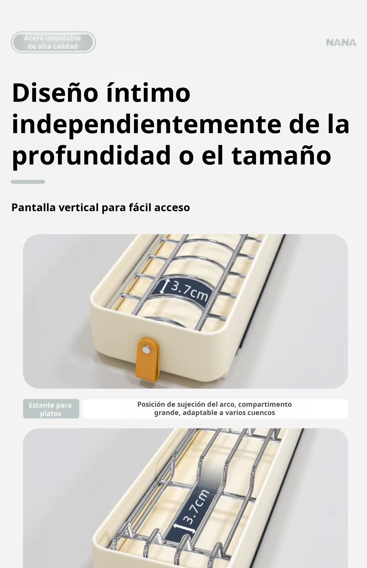 Cocina organizada con armario estrecho