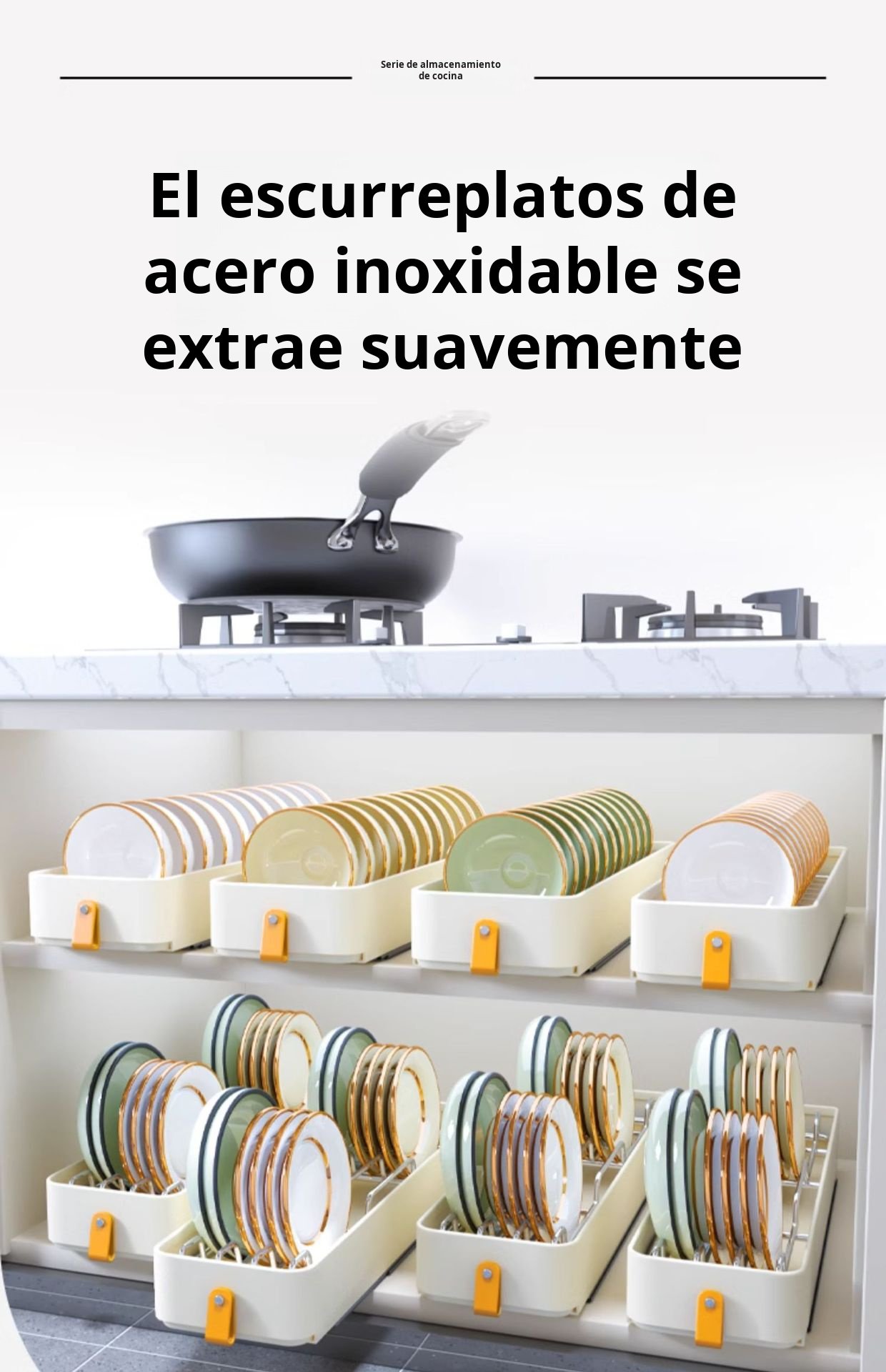 Armario estrecho de cocina con cesta extraíble