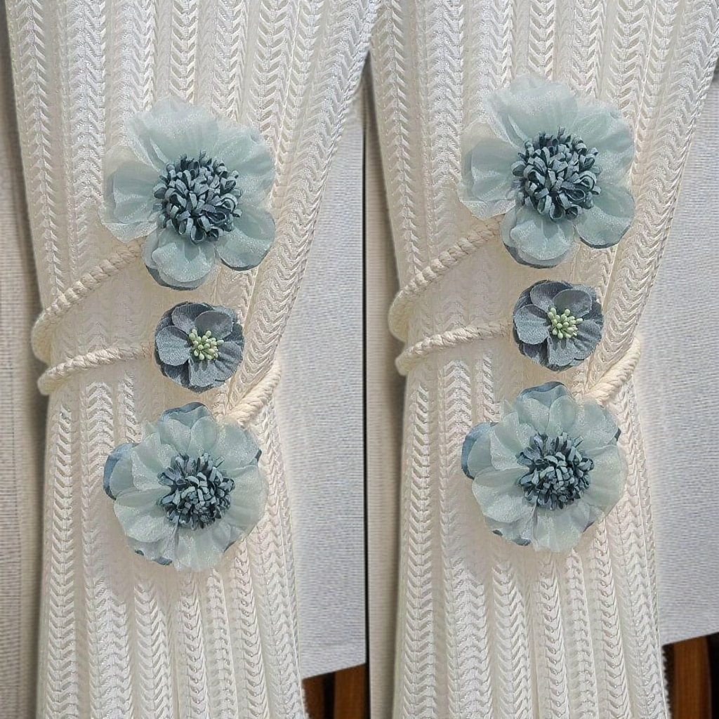 새로운 가지 꽃 커튼 끈