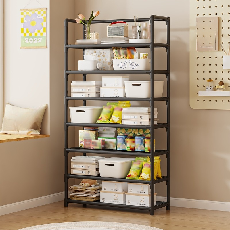 깔끔하게 정리된 다용도 콤비 수납 선반 이미지