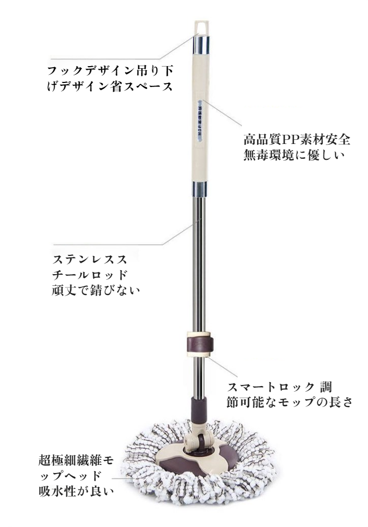 省力化で時短掃除できるステンレスモップセット