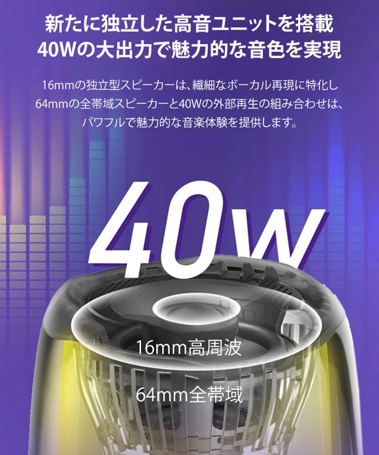 LED雰囲気ライト付きBluetoothスピーカー