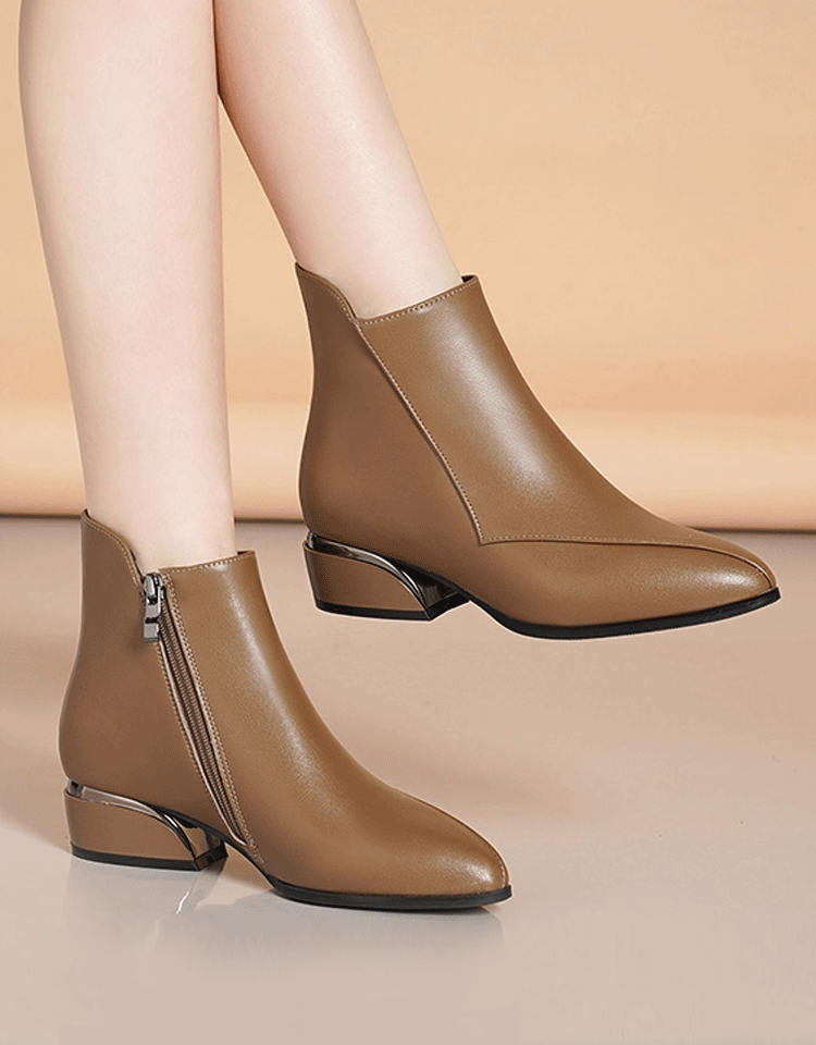 【秋冬の人気商品】ファッション本革レディースショートブーツ