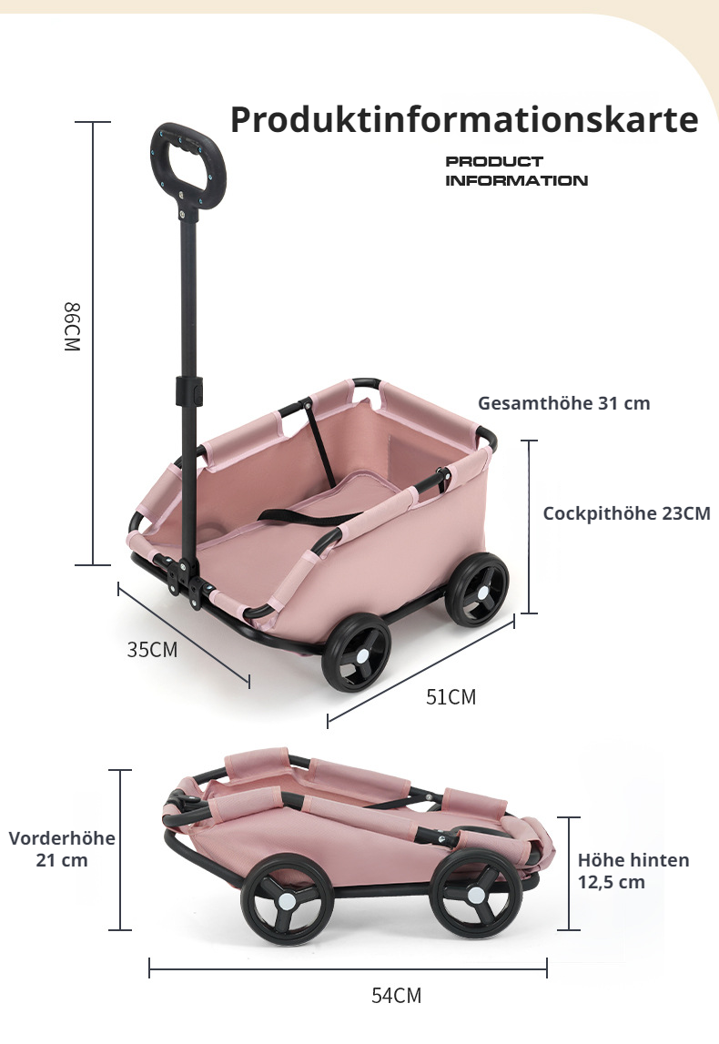 Faltbarer Kinderwagen für kleine Haustiere