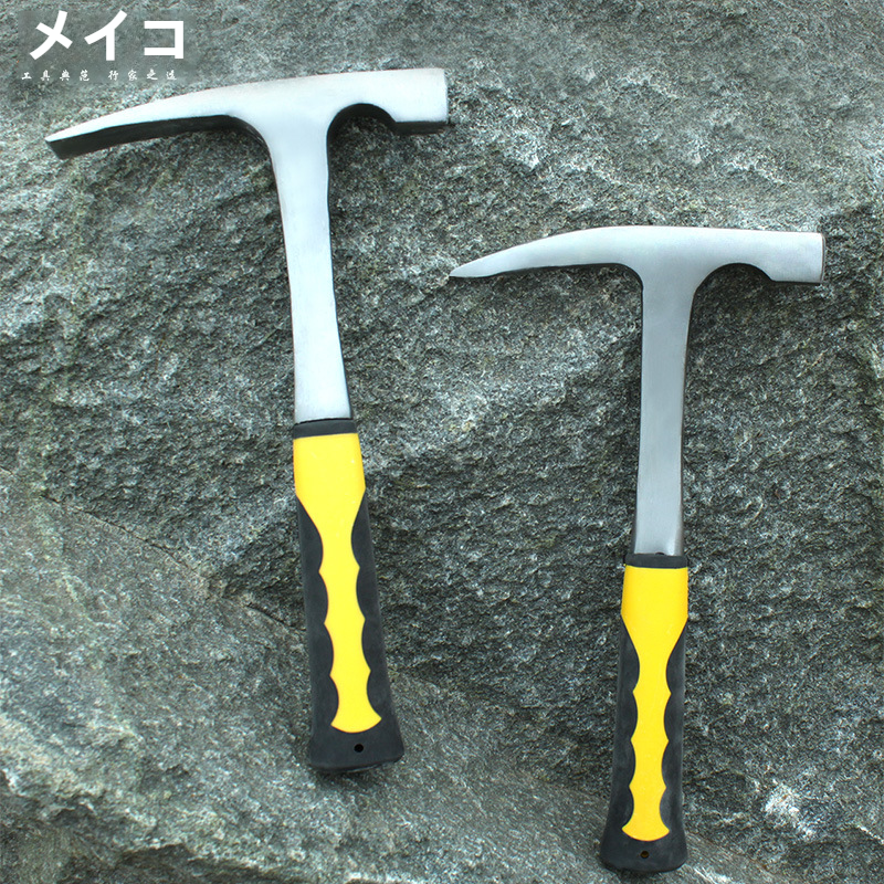 地質ハンマー、プロの地質探査ツール、尖った平頭メイソンハンマー、マイニングハンマー、多機能ハンマー