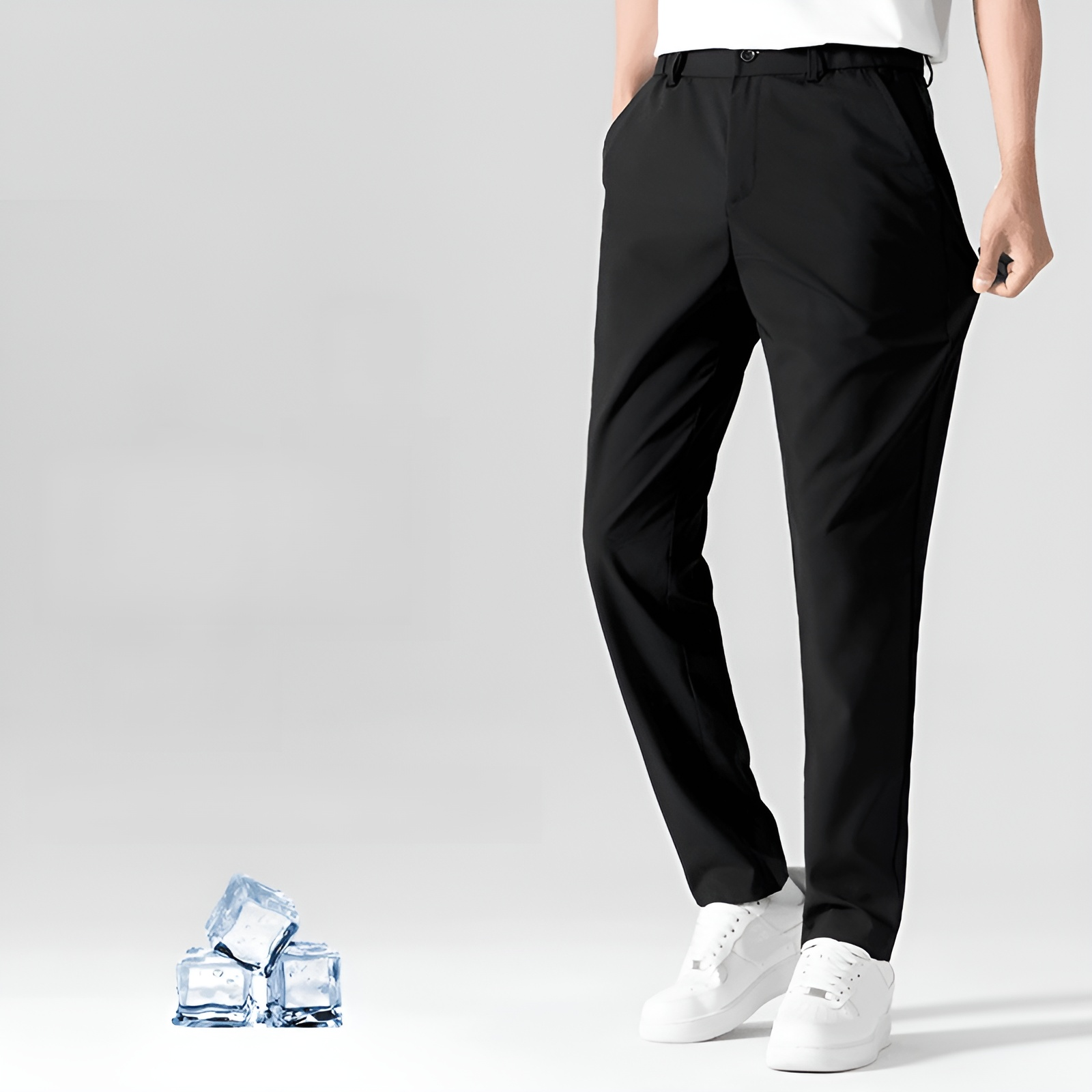 メンズ ロングパンツ 夏服 冷感パンツ アイスシルクパンツ 接触冷感 薄手 涼しい イージーパンツ ストレッチ 夏 春 秋