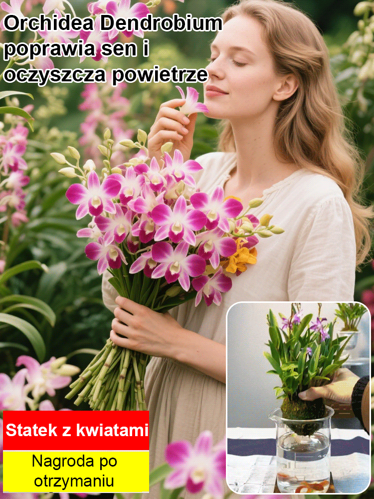 Roślina doniczkowa z orchideą kamienną do poprawy snu i oczyszczania powietrza