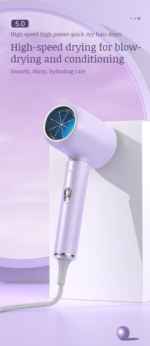 Household highpower electric hair dryer blue anion quick dry hair dryer