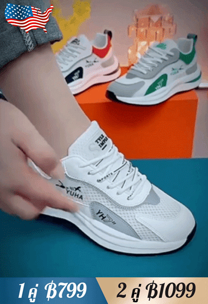 【ไม่ต้องใส่ถุงเท้า】รองเท้ากีฬาผ้าตาข่ายระบายอากาศ อ่อนนุ่มแมตช์ง่าย