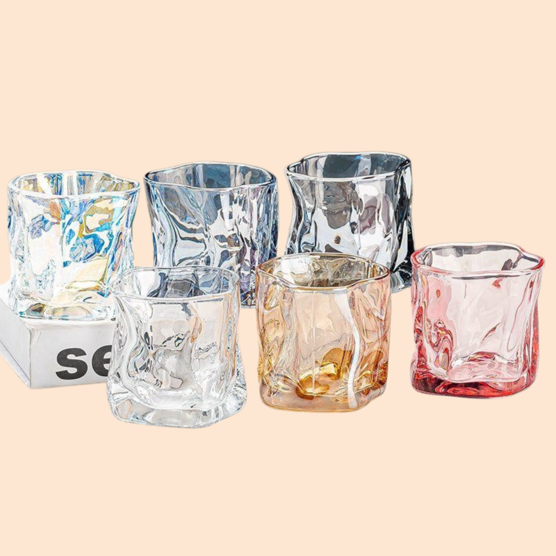 人間工学デザインの耐熱ガラスカップ