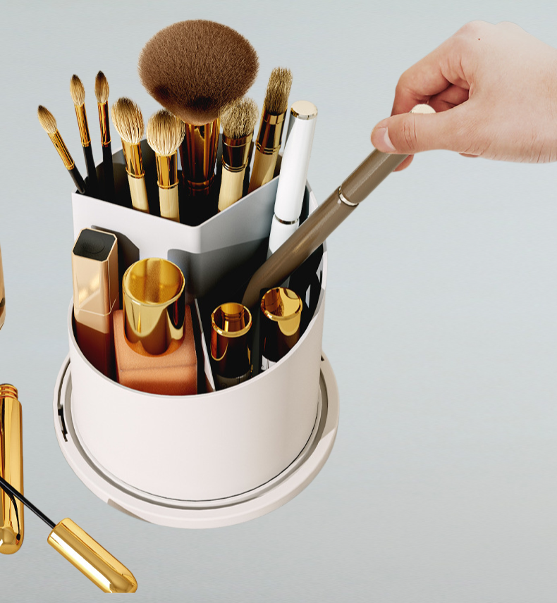 透明蓋を開けた状態のメイクアップボックス